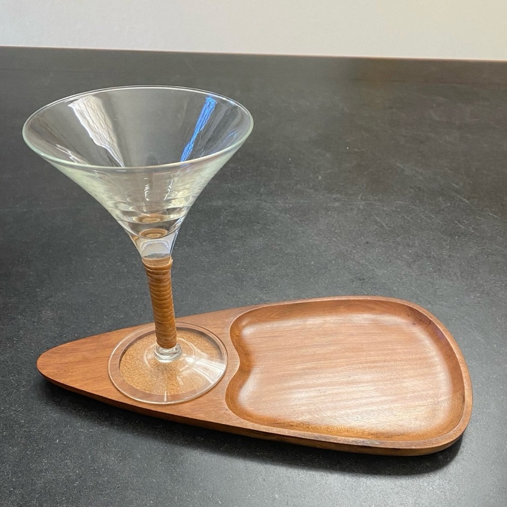 1960’s Japanese Wooden Appetizer Snack /Cocktail Coasters - Set of 7 - Picture 3 of 8